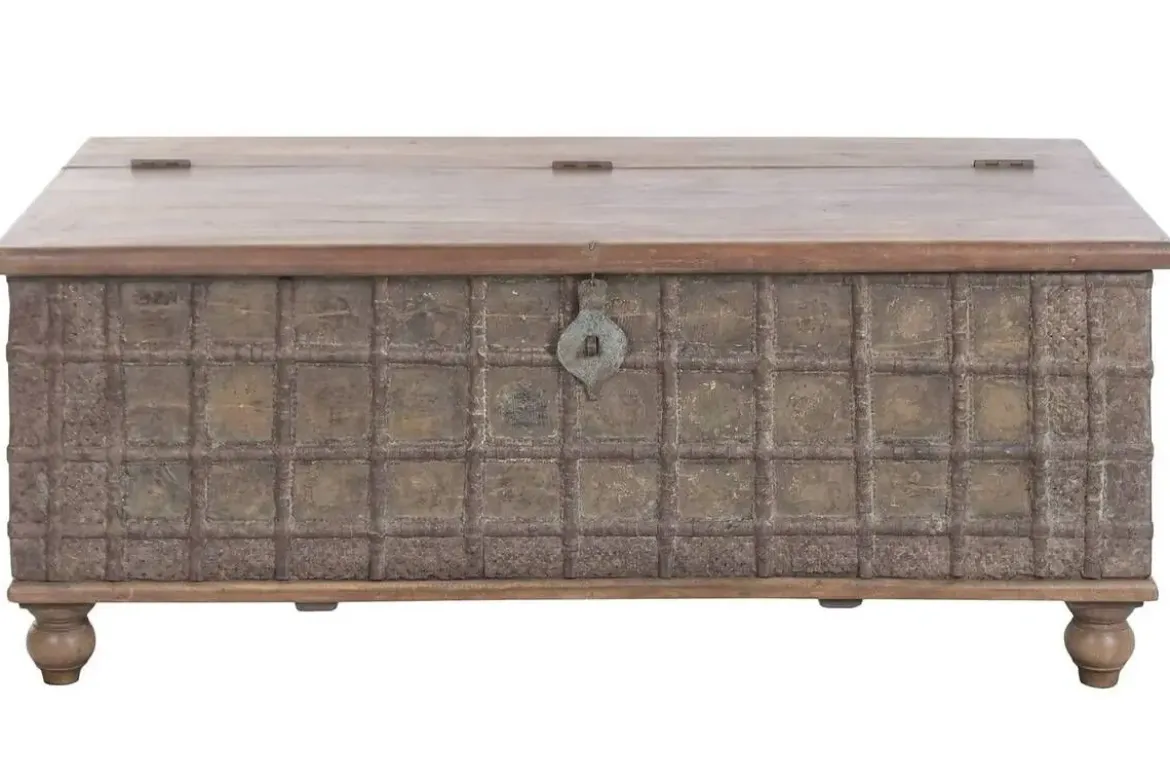 Arcón de Madera Reciclada con Herrajes de Metal MB-227260