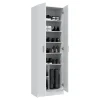 Armario auxiliar blanco de melamina con 2 puertas y 5 estantes regulables 007146O