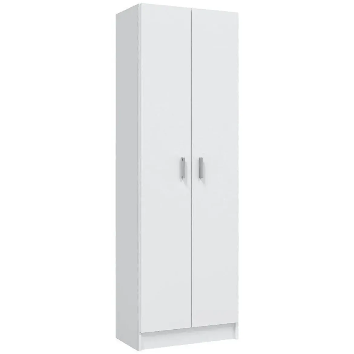 Armario auxiliar blanco de melamina con 2 puertas y 5 estantes regulables 007146O