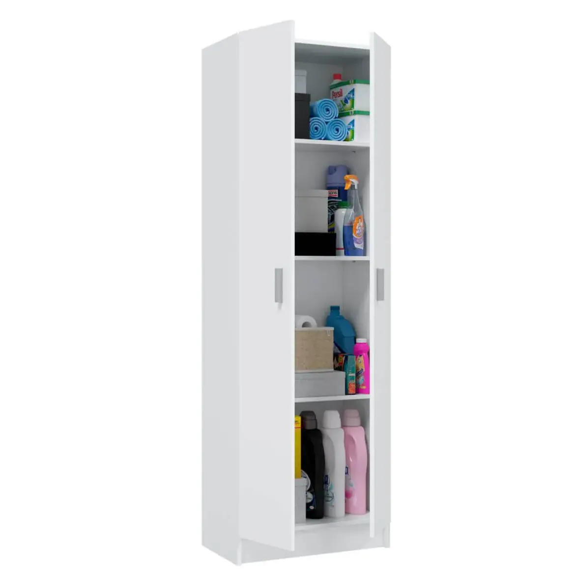 Armario auxiliar blanco de melamina con 2 puertas 007144O