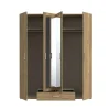 Armario con Espejo 2 Puertas y Cajón 178x211 cm Roble ECBS944-D108