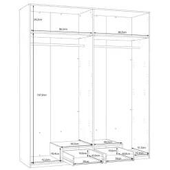 Armario con Espejo 2 Puertas y Cajón 178x211 cm Roble ECBS944-D108