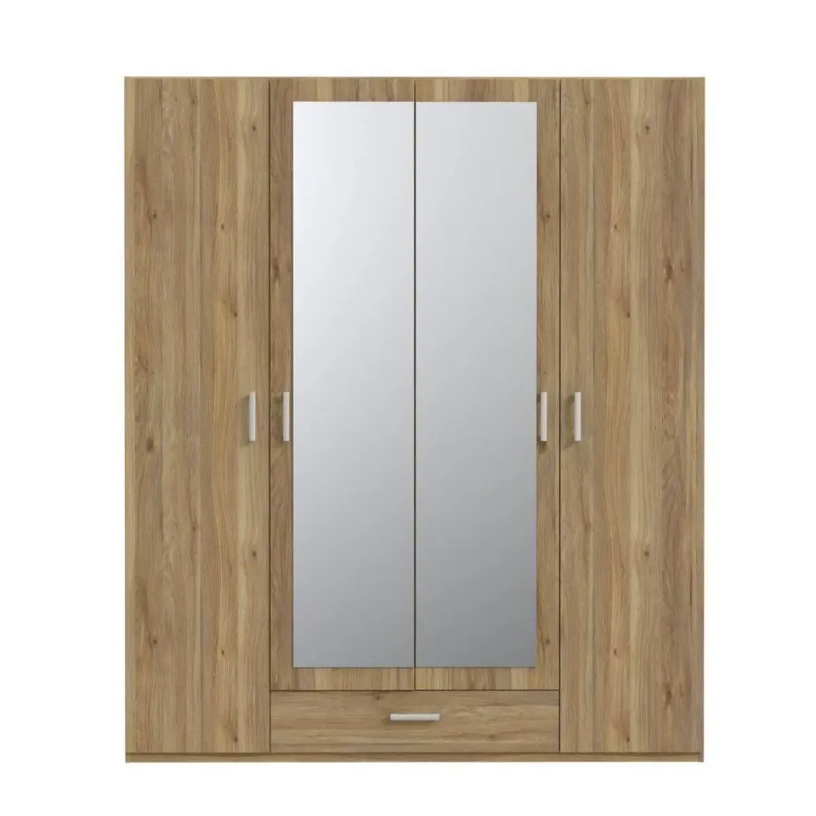 Armario con Espejo 2 Puertas y Cajón 178x211 cm Roble ECBS944-D108