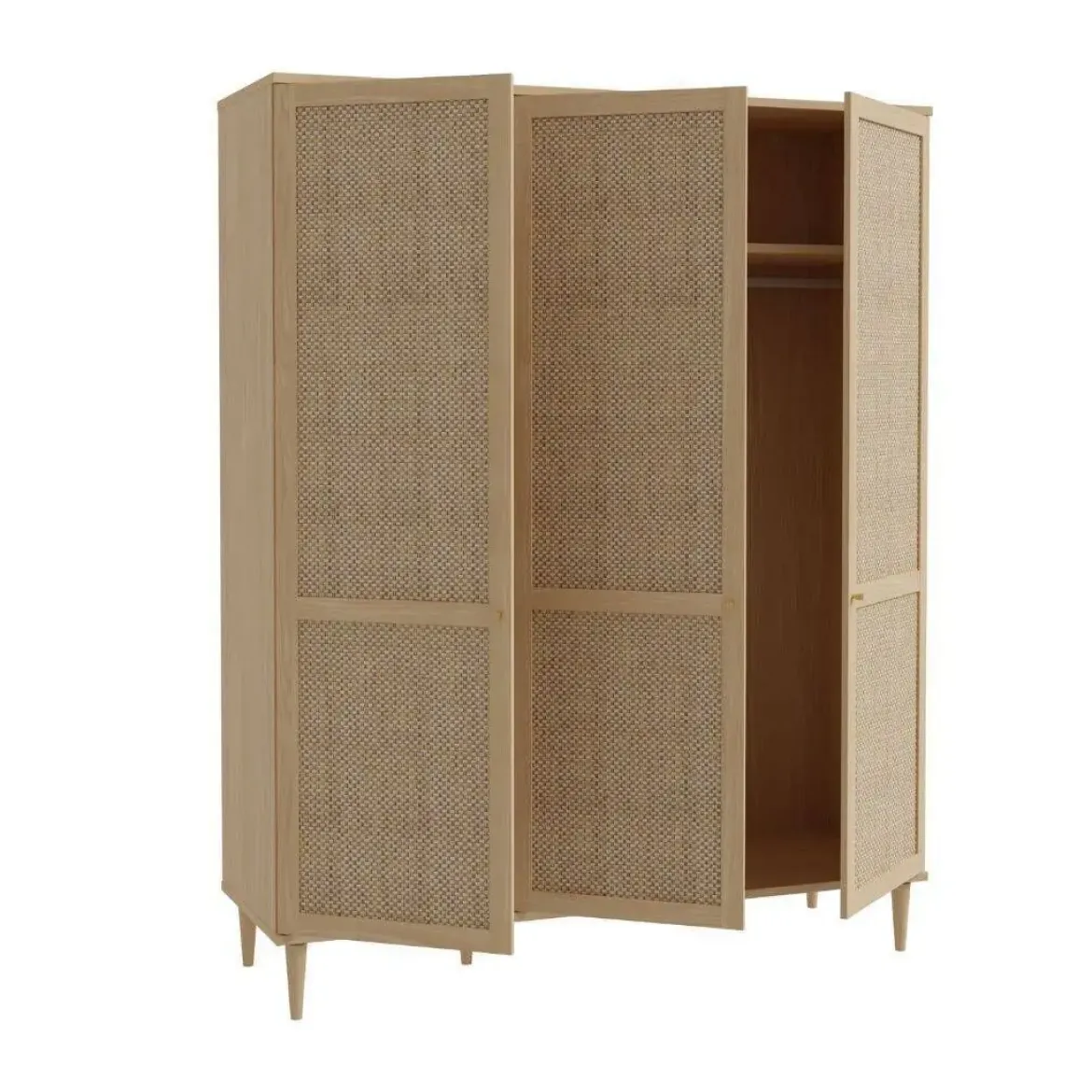 Armario con Estantes en Roble Elegancia y Tecno Ratán CALASETTA CQSS932-D95D