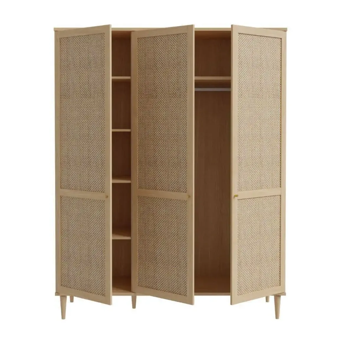 Armario con Estantes en Roble Elegancia y Tecno Ratán CALASETTA CQSS932-D95D
