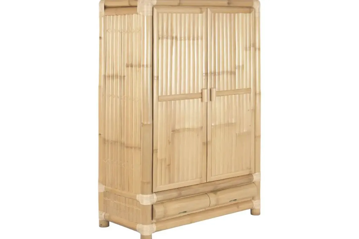 Armario de Bambú y Ratán Natural 2 Puertas MB-221750