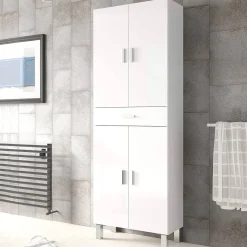 Armario de Baño Blanco con 4 Puertas y 1 Cajón ARUBA 305280BO