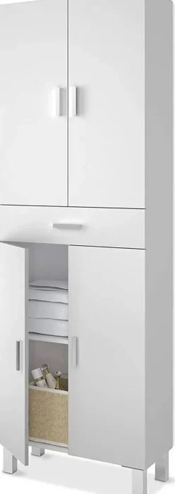 Armario de Baño Blanco con 4 Puertas y 1 Cajón ARUBA 305280BO