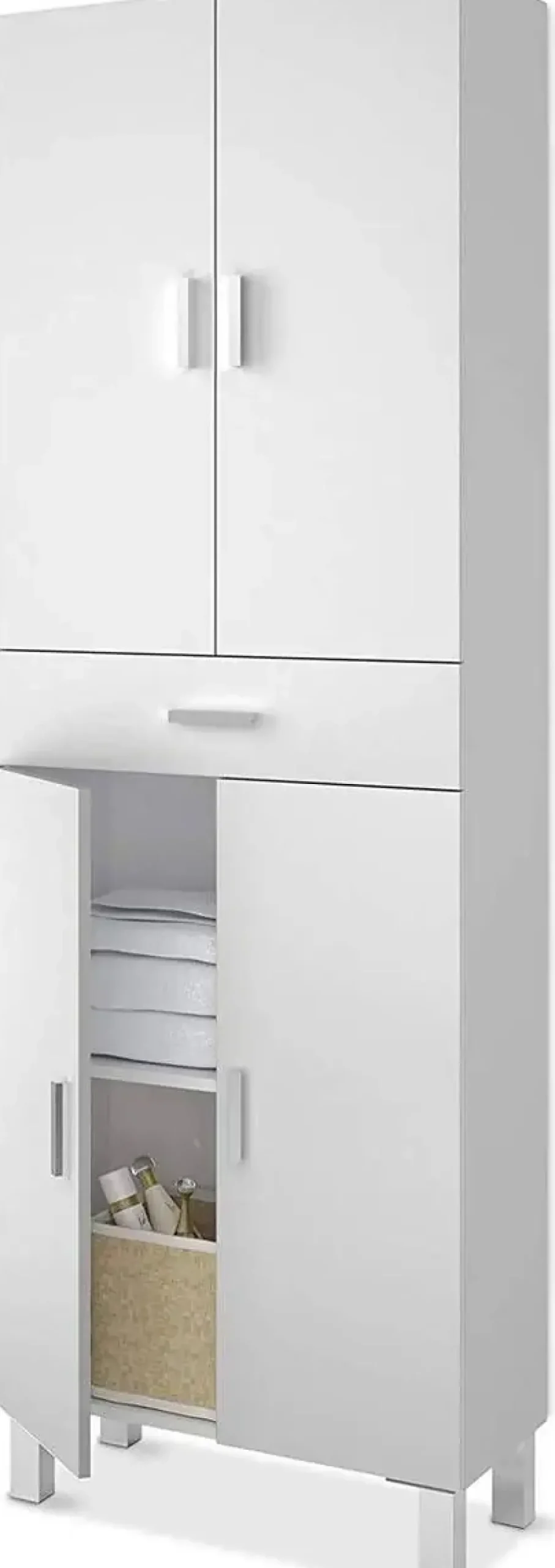 Armario de Baño Blanco con 4 Puertas y 1 Cajón ARUBA 305280BO