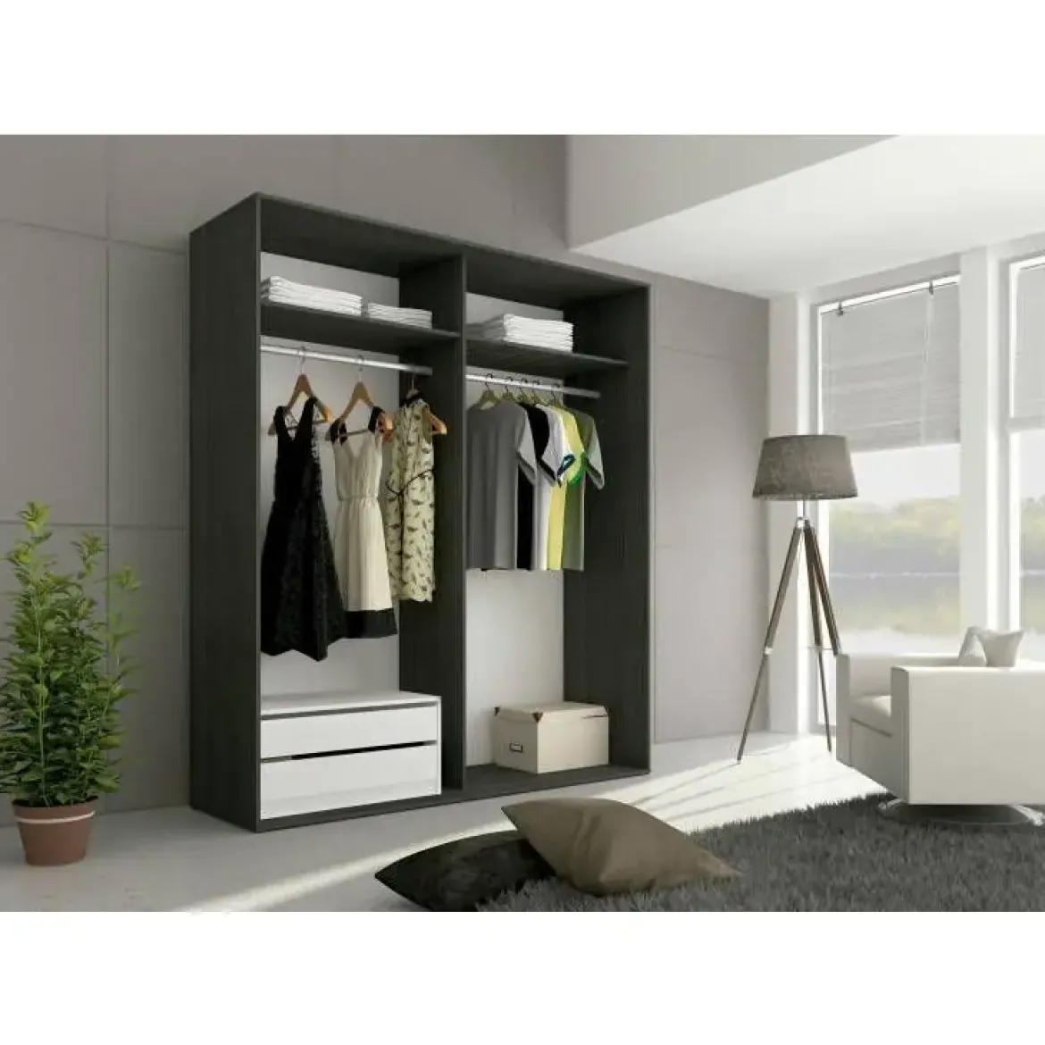 Armario de 208 cm con 2 Puertas Correderas Rambla