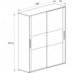 Armario de 208 cm con 2 Puertas Correderas Rambla