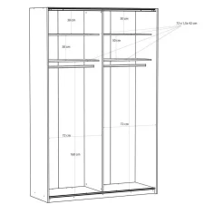 Armario de Dormitorio Blanco Mate 2 Puertas Correderas FTIS72461-120