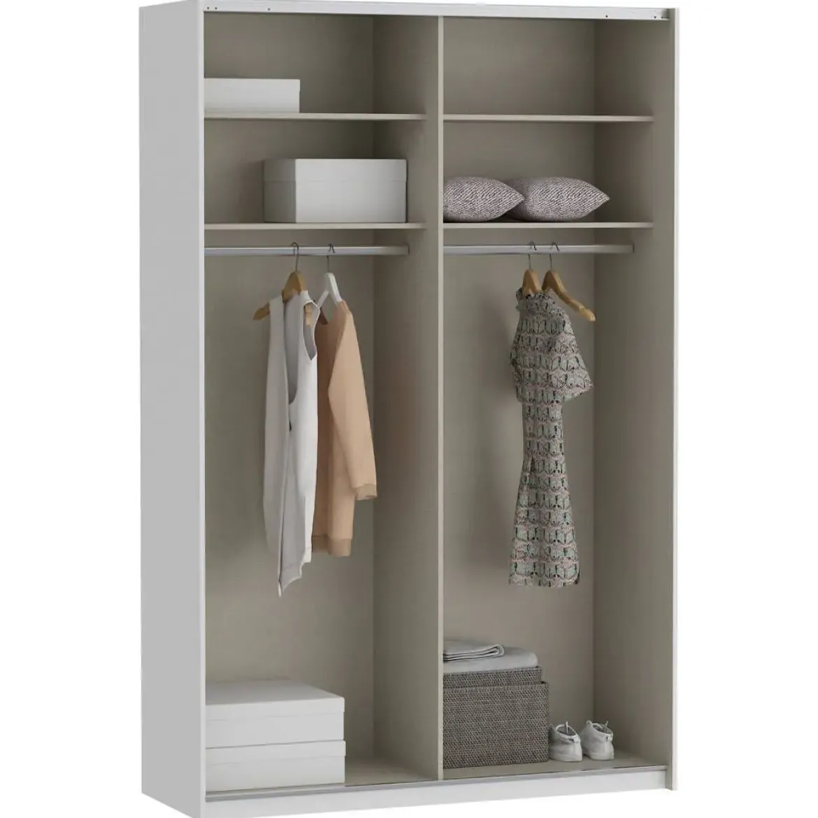 Armario de Dormitorio Blanco Mate 2 Puertas Correderas FTIS72461-120