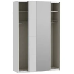 Armario de Dormitorio Blanco Mate 2 Puertas Correderas con Espejo FTIS72462-120