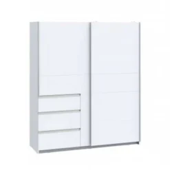 Armario de Dormitorio Blanco 2 Puertas 3 Cajones W2QS823E71-120