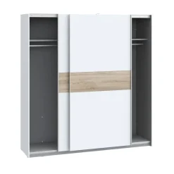 Armario de Dormitorio 200 cm 2 Puertas Correderas Blanco Roble Sonoma WNPS323E1-Q89