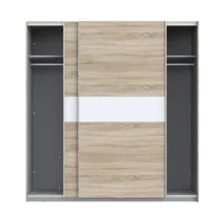 Armario de Dormitorio 200 cm 2 Puertas Correderas Blanco Roble Sonoma WNPS323E1-Q45