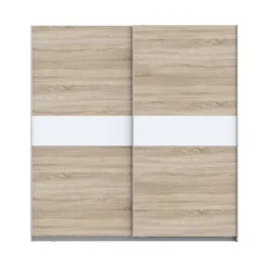 Armario de Dormitorio 200 cm 2 Puertas Correderas Blanco Roble Sonoma WNPS323E1-Q45