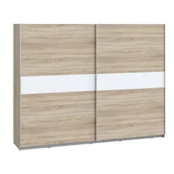 Armario de Dormitorio 269 cm 2 Puertas Correderas Blanco Roble Sonoma WNPS123E1-Q45