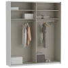Armario de Dormitorio de 200 cm Blanco Mate 2 Puertas Correderas con Espejo FTIS32462-120