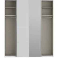 Armario de Dormitorio de 200 cm Blanco Mate 2 Puertas Correderas con Espejo FTIS32462-120