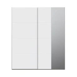 Armario de Dormitorio de 200 cm Blanco Mate 2 Puertas Correderas con Espejo FTIS32462-120