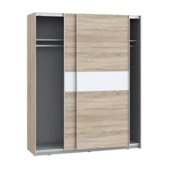 Armario de Dormitorio de 170 cm 2 Puertas Correderas Blanco Roble Sonoma WNPS823E1-Q45