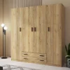 Armario de Dormitorio 4 Puertas y 2 Cajones en Melamina RAPID Mauvella-rayas C029RPDA4P2C MVR