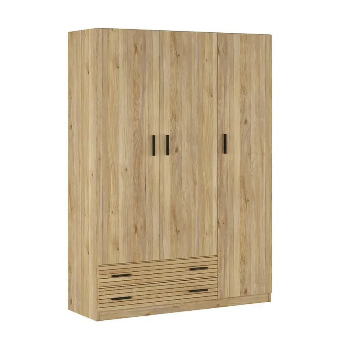 Armario de Dormitorio 3 Puertas y 2 Cajones en Melamina RAPID Mauvella-rayas C029RPDA3P2C MVR