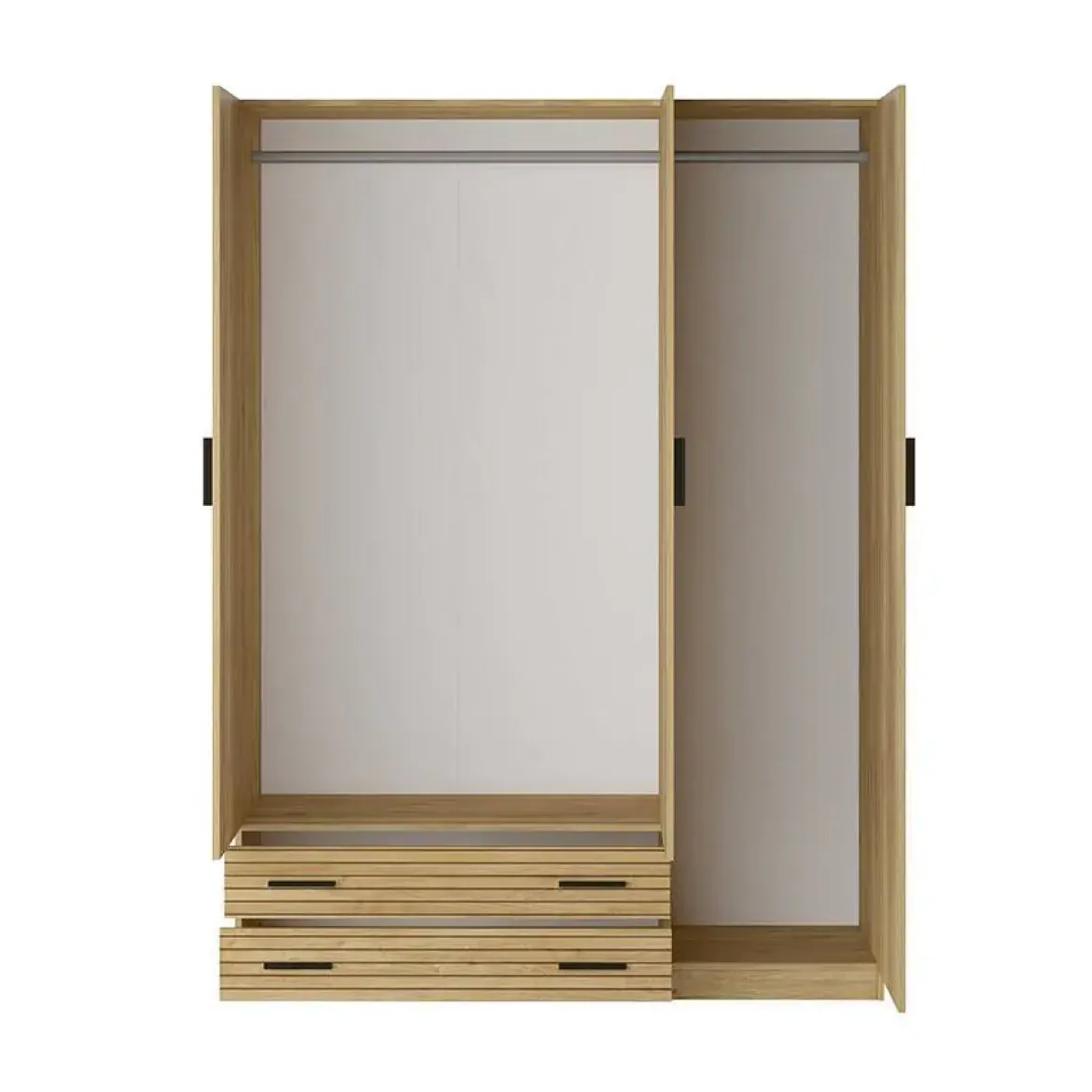 Armario de Dormitorio 3 Puertas y 2 Cajones en Melamina RAPID Mauvella-rayas C029RPDA3P2C MVR