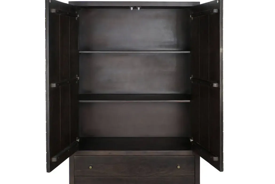 Armario de Madera de Acacia con Patas de Metal MB-207541