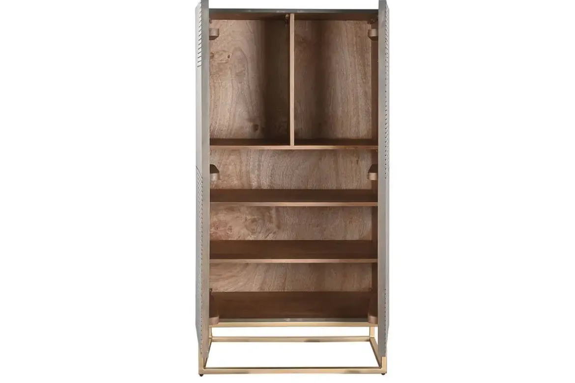 Armario de Madera Gris Oscuro 2 Puertas MB-205745