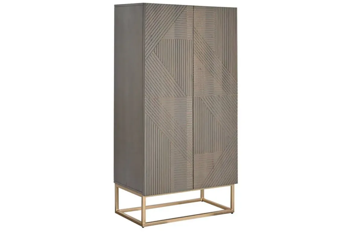 Armario de Madera Gris Oscuro 2 Puertas MB-205745