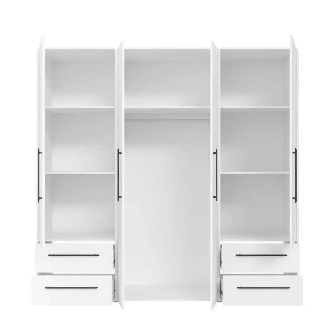 Armario de 4 Puertas 4 Cajones Blanco Mate MKSS841-120 W19