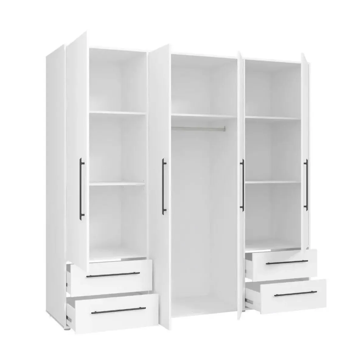 Armario de 4 Puertas 4 Cajones Blanco Mate MKSS841-120 W19