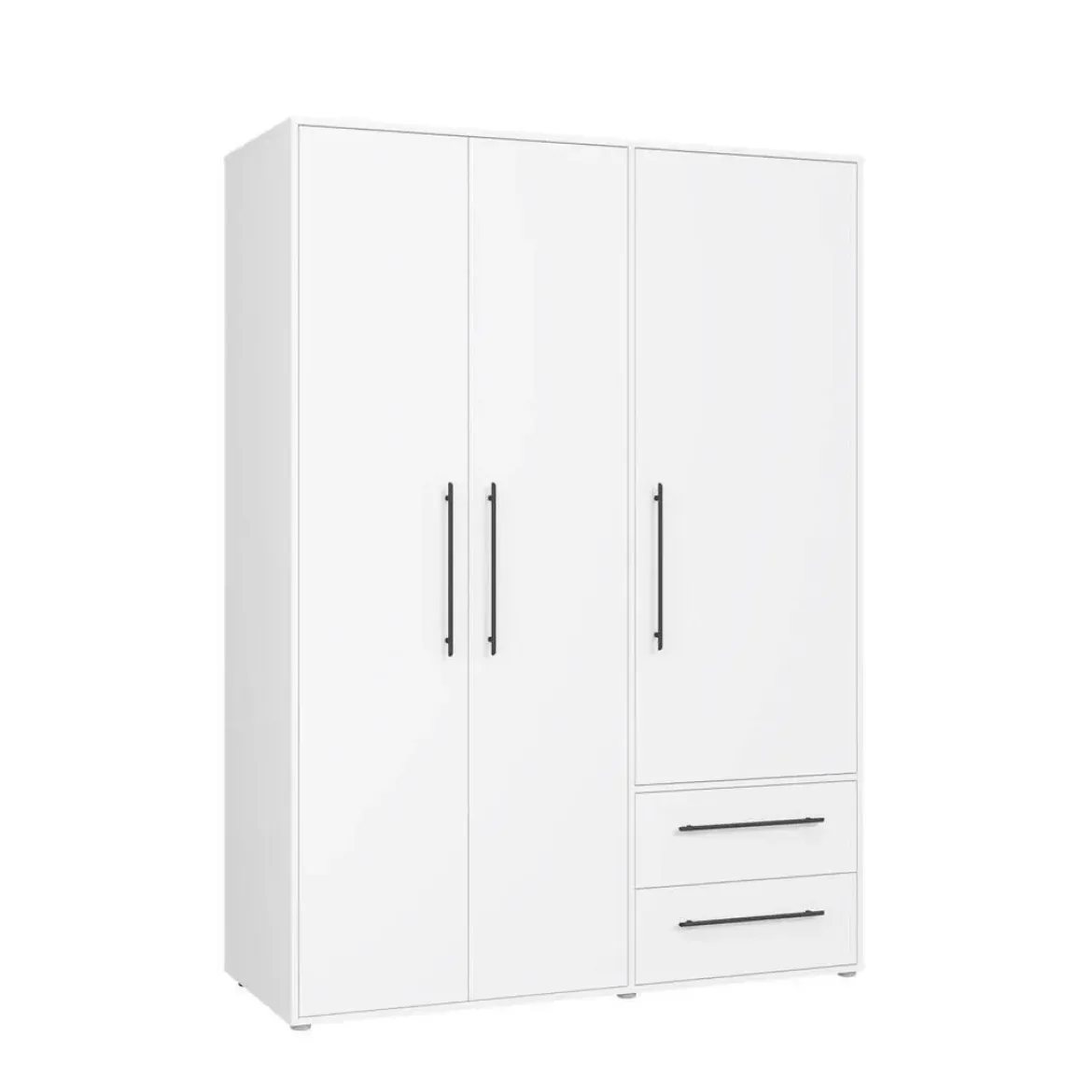 Armario de 3 Puertas 2 Cajones Blanco MateMKSS833-120