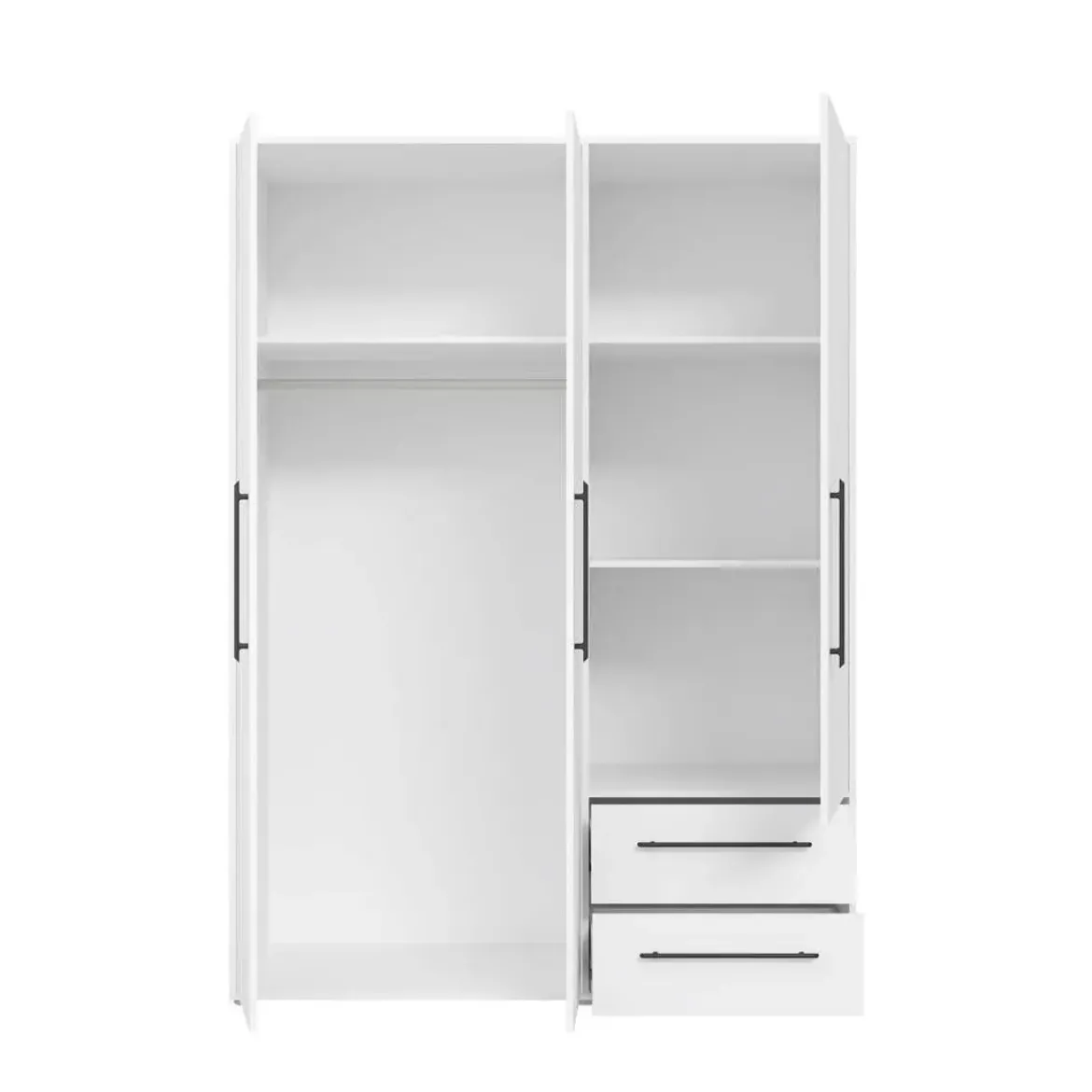 Armario de 3 Puertas 2 Cajones Blanco MateMKSS833-120