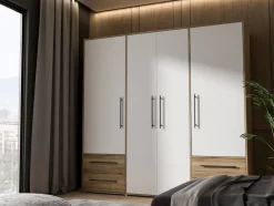 Armario de 4 Puertas 4 Cajones Blanco Mate-Artisan MKSS846-M680 W19