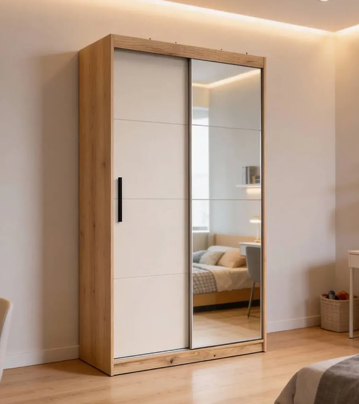 Armario de Puertas Correderas con Espejo 120 cm INOVA