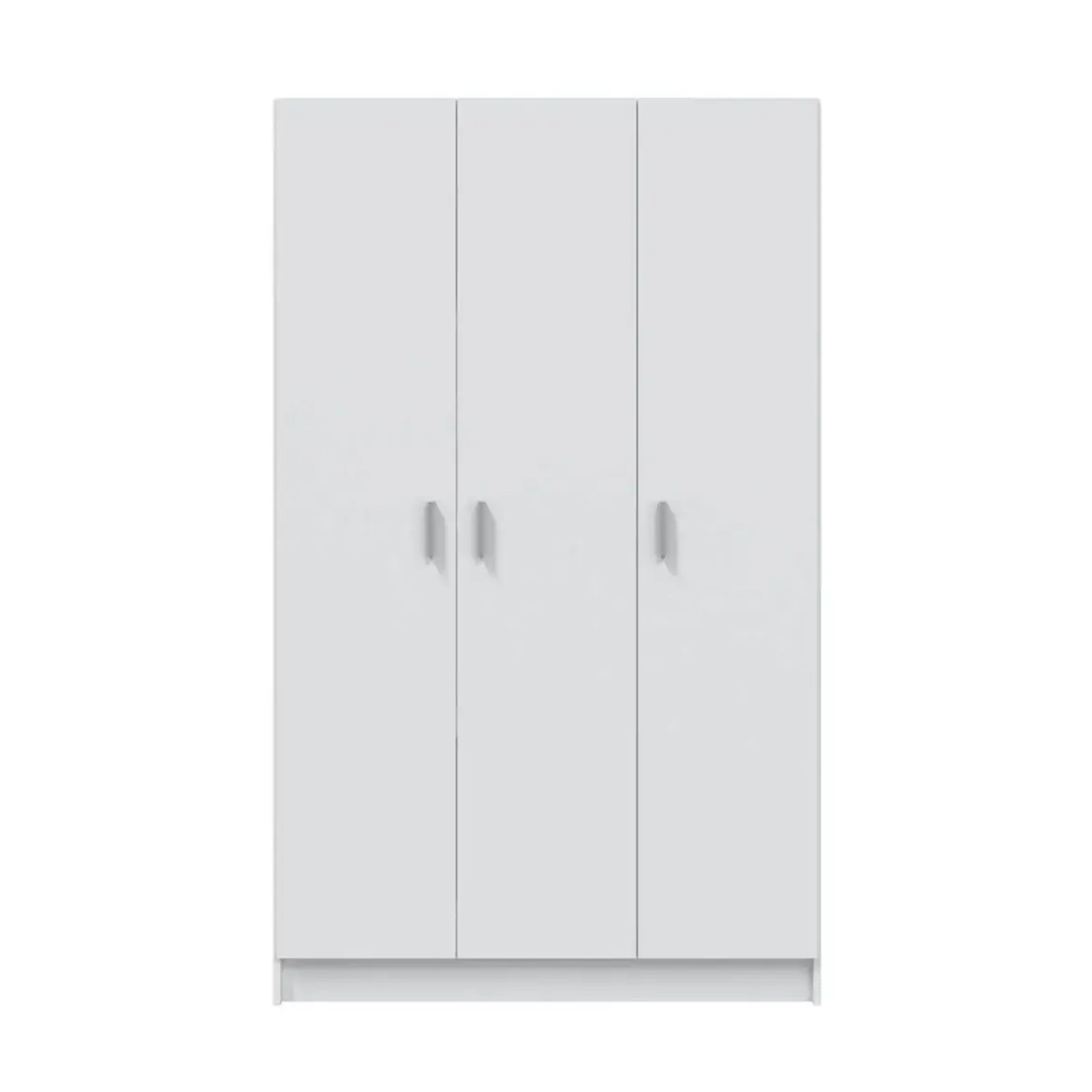 Armario escobero auxiliar ACABADO BLANCO de tres puertas color blanco de melamina con cuatro estantes 007143O