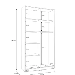 Armario Escobero de Melamina con Puertas Correderas HMNS62231-120