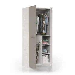 Armario Juvenil de 2 Puertas 200 cm Blanco-Alpes ARES 016667F