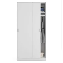 Armario Juvenil de 2 Puertas Correderas color Blanco MAX019O