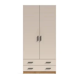 Armario 2 Puertas 2 Cajones en Melamina Acabado Mauvella-Beig ELBA A031EL33MVG