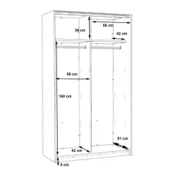 Armario 2 Puertas Correderas Blanco y Roble Sonoma WNPS423E1-Q89