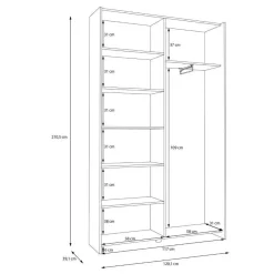 Armario Recibidor Blanco con Puertas Correderas HMNS62232-120