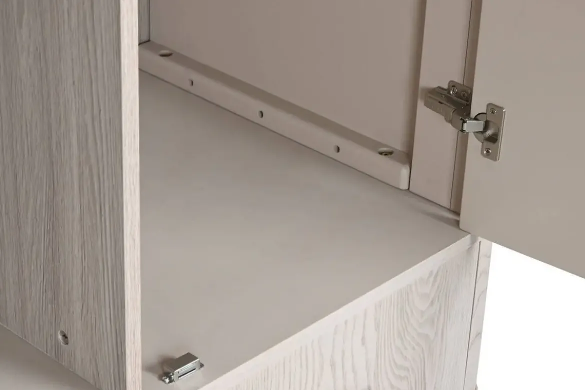 Armario Ropero en MDF Gris Claro con Tiradores Metálicos MB-220060