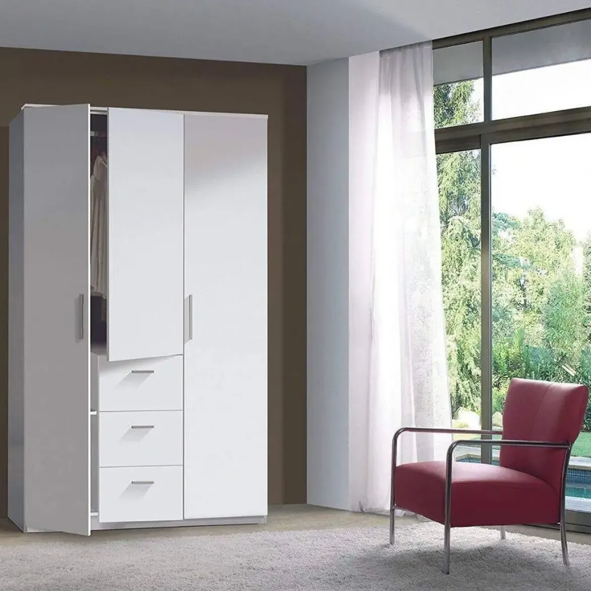 Armario Tres Puertas y Tres Cajones WARD WRD353BO