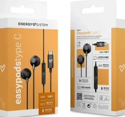 Auriculares con Cable Tipo C ENERGY SISTEM 45951 EasyPods Negro