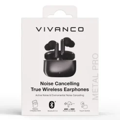 Auricular VIVANCO Metal Pair Pro Negro 63992